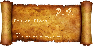 Pauker Ilona névjegykártya